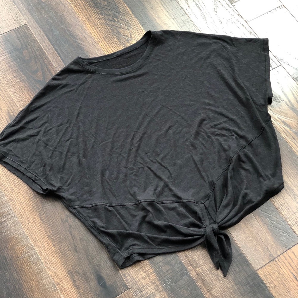 Lululemon black burnout tie front shirt